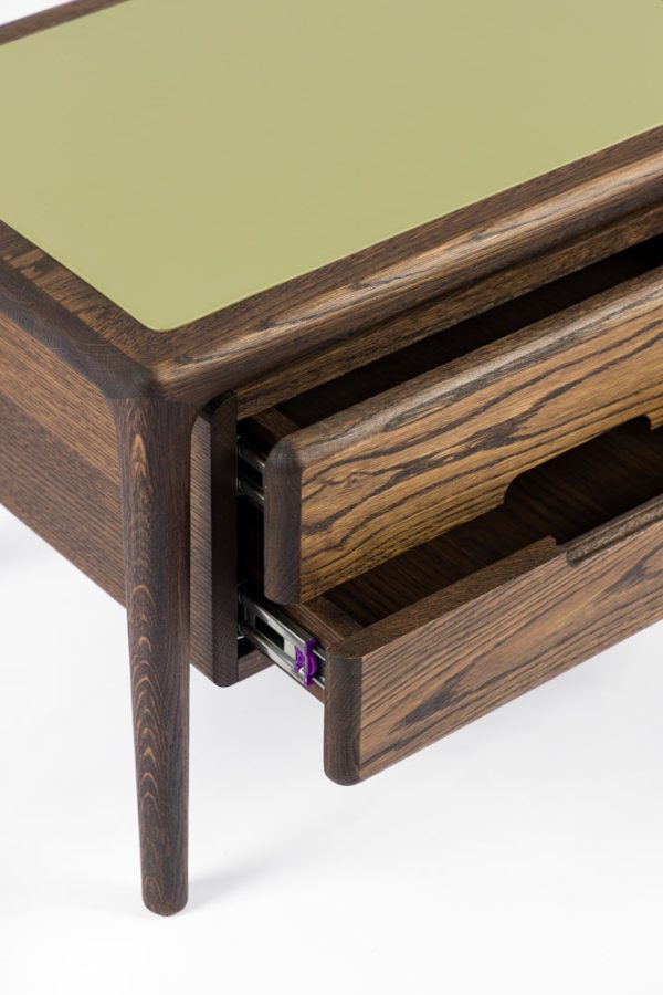 Nightstand DIAMANTE (with leather insert)