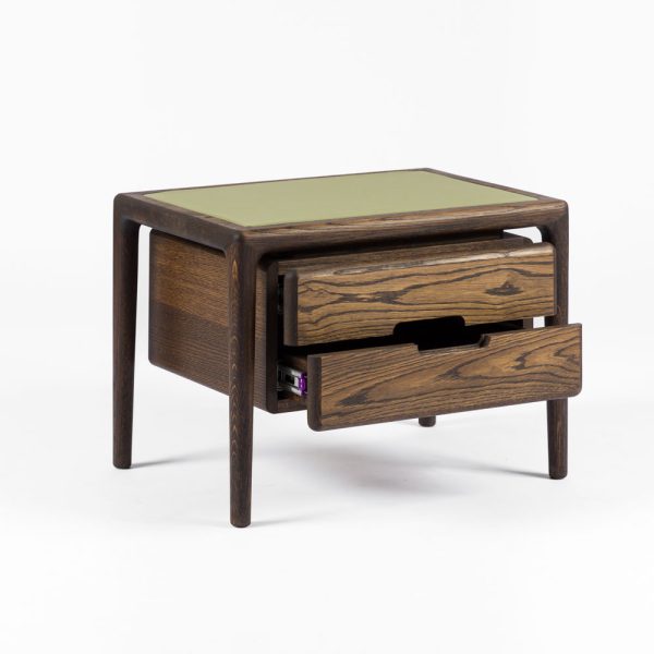 Nightstand DIAMANTE (with leather insert)